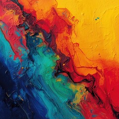 Abstract Colorful Painting – Vibrant Textured Acrylic Art on Canvas