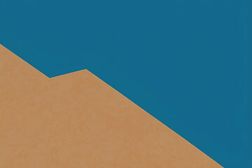 Abstract Geometric Composition with Earthy Tones and Teal Blue Space