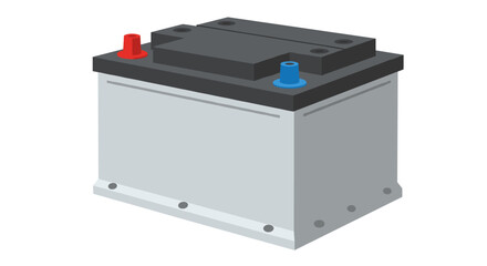 Realistic 3d car battery with terminals in isometric view