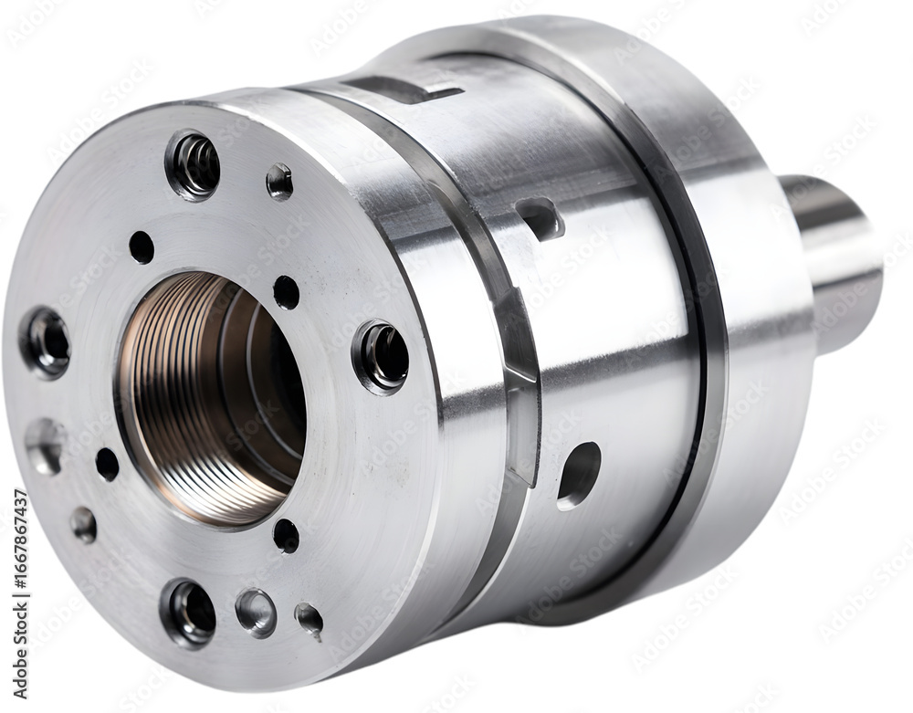 Aufkleber close-up view of a precision-engineered metal part showcasing intricate details and craftsmanship