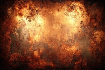 Fiery, textured, rusty metal surface