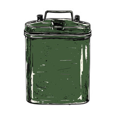 Green gas tank isolated 