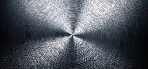Polished metal surface with concentric circles