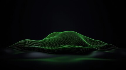 Abstract green wireframe landscape on black background