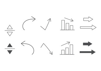 シンプルな矢印アイコン素材セット