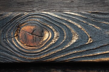 Dark wood plank with knot