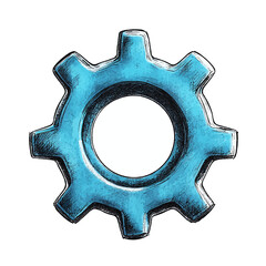 metal gears isolated on white background 