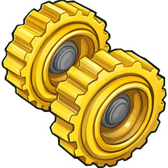 Yellow gearbox isolated 