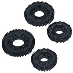 Set of black gearbox 