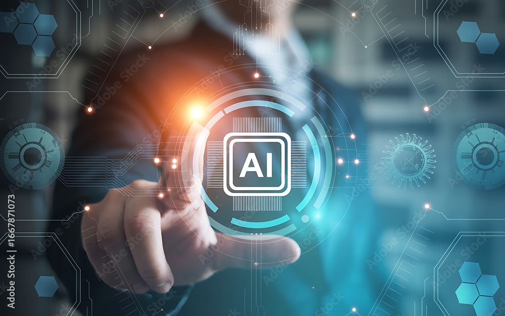 Poster artificial intelligence ai technology future tech innovation hub