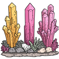 Gemstone with plant isolated 