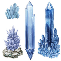Set of blue gemstone 