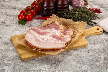 Smoked pork belly slices snack