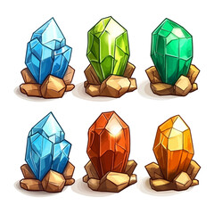 set of crystal gemstones