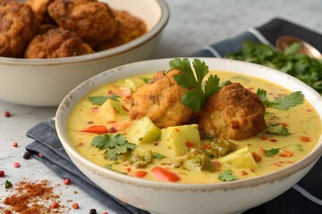 Fototapeta premium yogurt curry pakora 