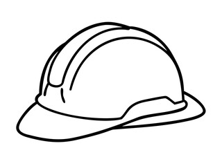 Fototapeta premium continuous one line drawing of a construction hard hat safety helmet vector design 