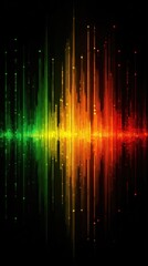 Vibrant spectrum audio waves on dark background