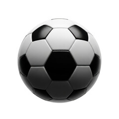Fototapeta premium Classic black and white soccer ball close-up detailed texture and stitching high resolution sporting equipment transparent background