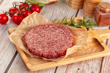 Raw beef cutlet for burger