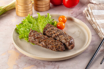 Hot beef kebab minced meat