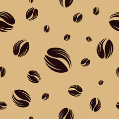 Coffee beans seamless pattern vector design