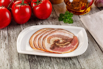Iralian pancetta sausage pork meat