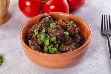 Roasted chicken liver with green onion