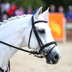 White Horse Headshot, Equestrian Event