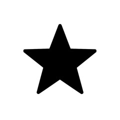 Fototapeta premium Black Star Icon on White Background Minimalist Graphic Design