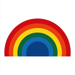 Fototapeta premium Vibrant rainbow illustration with red, orange, yellow, green, blue arches on white background