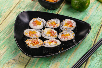 Koream homemade roll Kimbap with nori seaweed