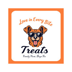 Dog Mascot Logo Family Dog Care modern Vector Illustration t-shirt design,  Modern vector Cute doge t-shirt print, easily editable and scalable.