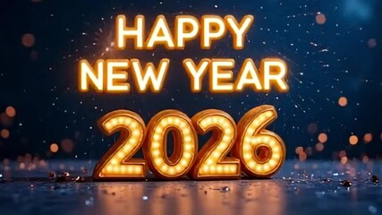 Elegant golden Happy New Year 2026 luxury festive celebration theme - Powered by Adobe