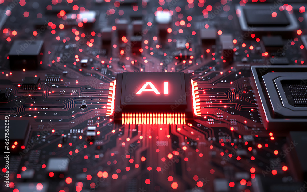 Poster ai chip technology artificial intelligence circuit board design