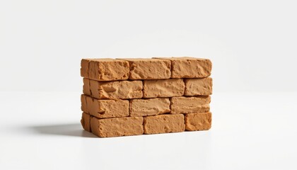 a high resolution eco friendly building brick made of wheat straw particle brick, featuring grainy porous texture and slim modular tile form, with ventilation grooves