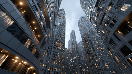 Emerging fintech regulations impacting crypto innovations in urban architecture financial hub modern skyscrapers aerial view