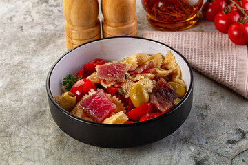 Pasta Farfalle with fresh Tuna fish
