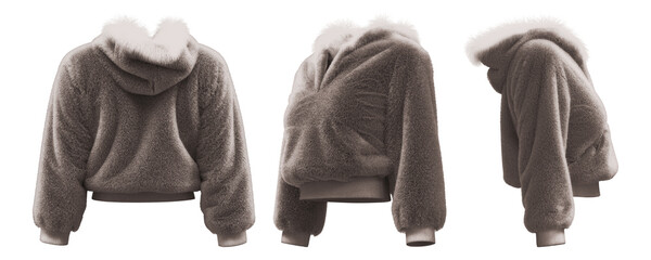 Realistic 3D images of cozy fleece hooded sweatshirt designs © puruan