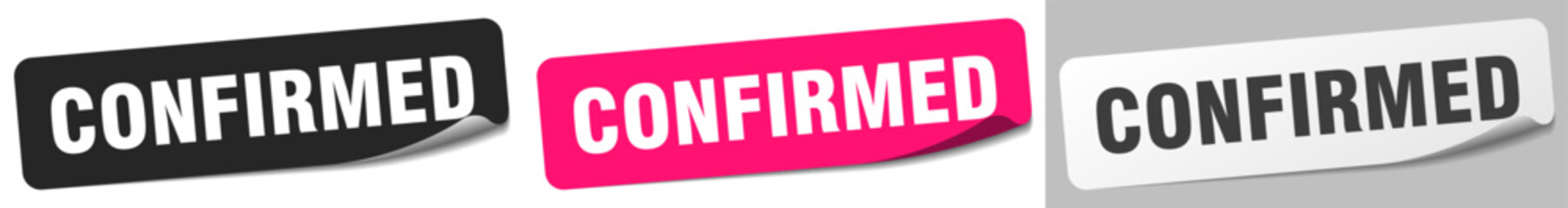 confirmed sticker. confirmed sticker set on white background