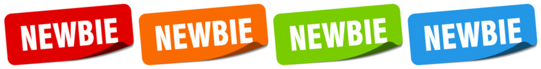 newbie sticker. newbie sticker set on white background