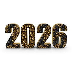 Golden 2026 Text Typography for New Year Celebration