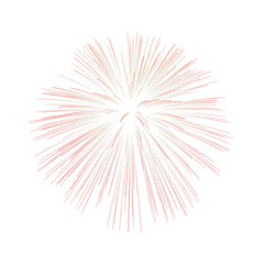 Fototapeta premium Red Firework Blast with Bright Streaks on Black Background