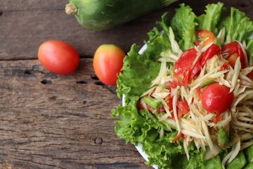 Papaya salad spicy Thai food