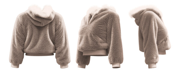 Realistic 3D rendering of cozy fleece hoodie design © puruan
