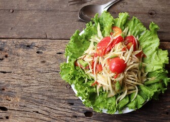 Papaya salad spicy Thai food