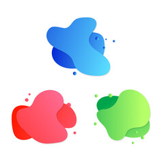 Geometric multicolored abstract shapes elements in gradient on white background