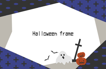 ネイビーのhalloweenフレーム