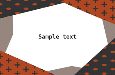 オレンジの幾何学模様のフレーム