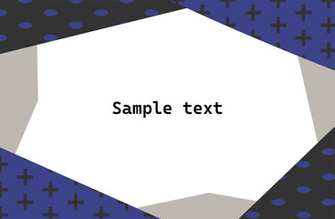 ネイビーの幾何学模様のフレーム