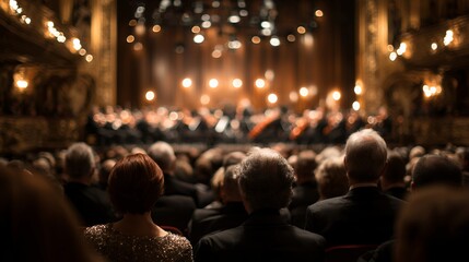 audience watching orchestra concert in theater